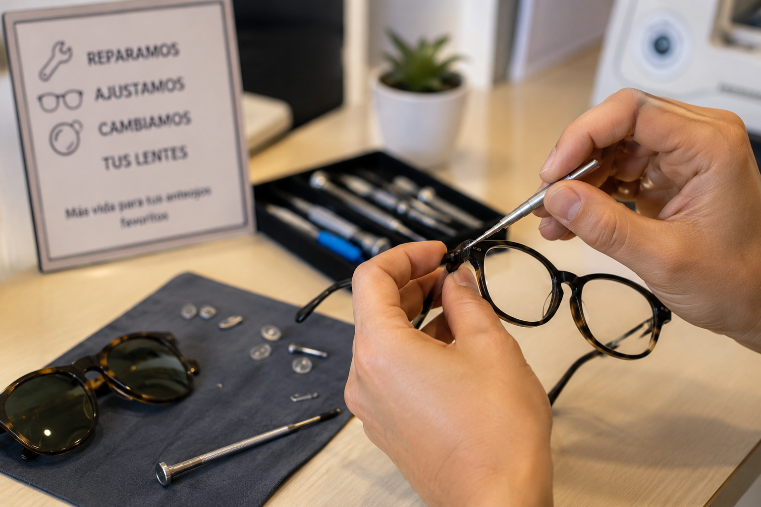 Servicio de reparación de lentes ópticos